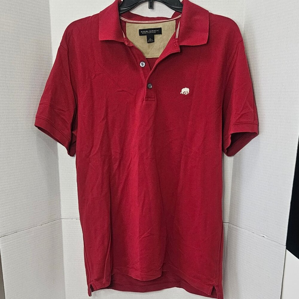Men's Banana Republic Fitted Pique Polo - Red - Large - NWOT